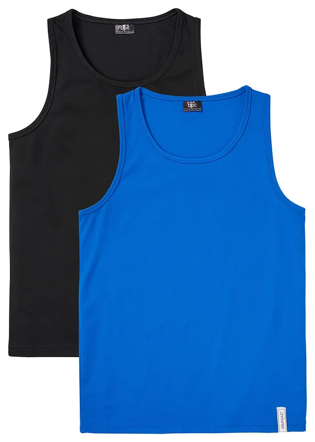 CAMISETA FUNCIONAL SIN MANGAS (2 UNIDADES) AZURNEGRO
